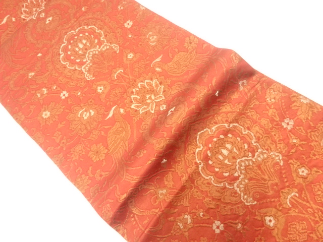 JAPANESE FUKURO OBI / WOVEN FLOWER & BIRD SARASA